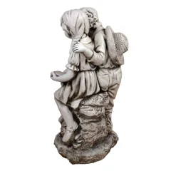 Statues & Sculptures Children-Reading Boy & Girl 88cm Stone Resin Garden Statue