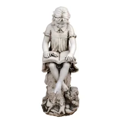 Statues & Sculptures Children-Reading Girl 89cm Stone Resin Garden Statue