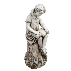 Statues & Sculptures Children-Reading Girl 89cm Stone Resin Garden Statue