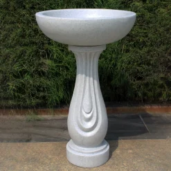 Statues & Sculptures Bird Baths-Redmire Modern Granite Resin Garden Birdbath