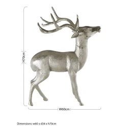 Statues & Sculptures Table Top|Animals-Regal Deer 70cm Metal Indoor Statue
