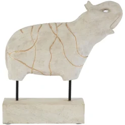 Statues & Sculptures Table Top|Animals-Regal Elephant 42cm Wood Indoor Statue