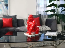 Statues & Sculptures Table Top|Animals-Regal Orangutan 38cm Red Resin Indoor Sculpture