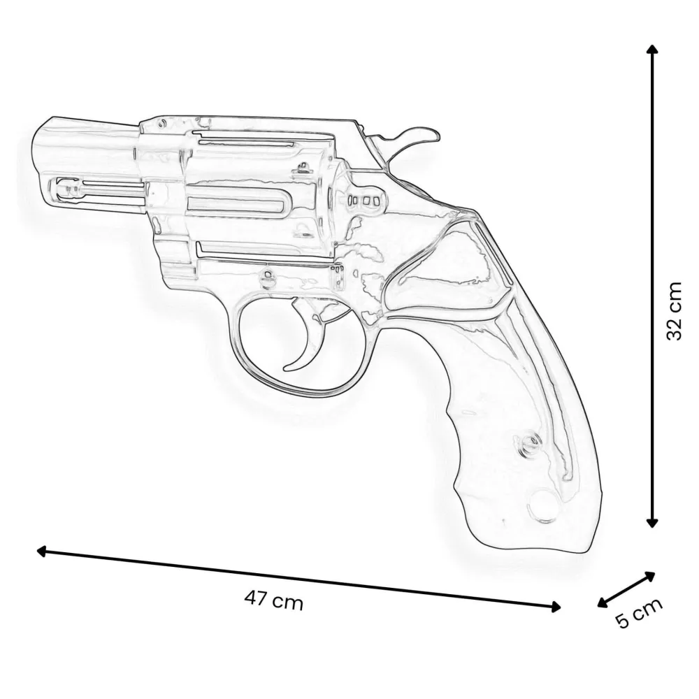 Statues & Sculptures Wall Art|Pop Art-Retro Revolver 32cm Comic Art Resin Wall Sculpture