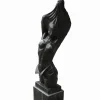 Statues & Sculptures Contemporary|Modern-Reveal Black Marble 170cm Garden Statue on Pedestal