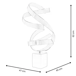 Statues & Sculptures Table Top|Abstract-Ribbon Dance 62cm Yellow Metal Indoor Sculpture