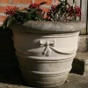 Statues & Sculptures Large|Round-Ribbon Vase 20" Stone Garden Planter
