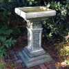 Statues & Sculptures Bird Baths-Rocco Classic Stone Garden Bird Bath