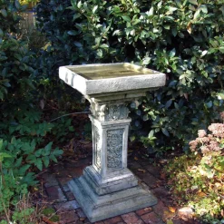 Statues & Sculptures Bird Baths-Rocco Classic Stone Garden Bird Bath