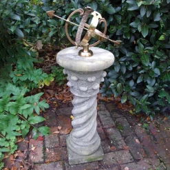 Statues & Sculptures Armillary Sundials-Roman Armillary Stone Garden Sundial