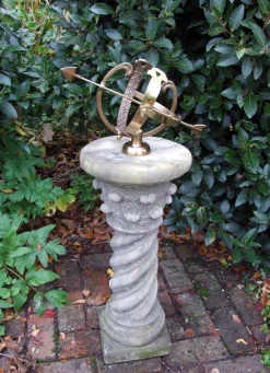 Statues & Sculptures Armillary Sundials-Roman Armillary Stone Garden Sundial