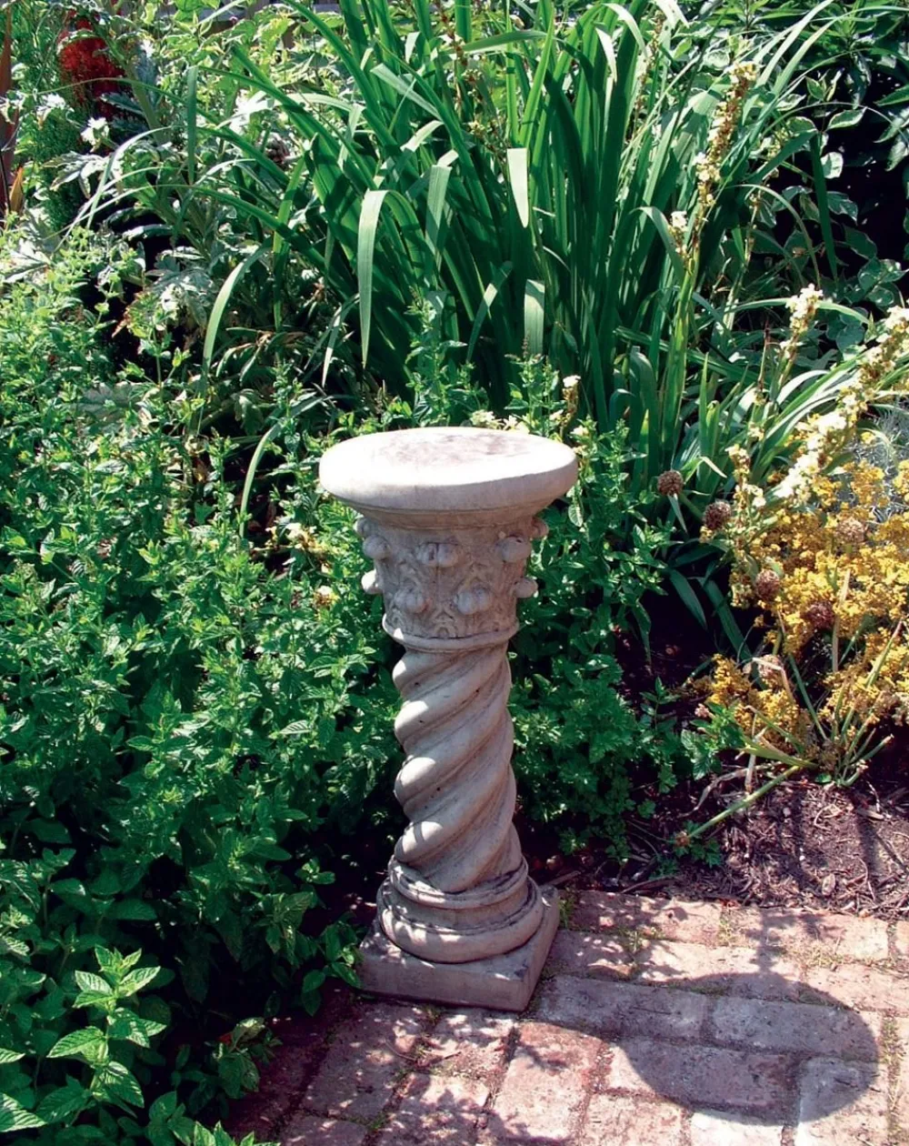 Statues & Sculptures Plinths & Pedestals-Roman Column Stone Garden Pedestal