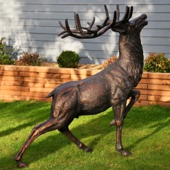 Statues & Sculptures Stags & Deers-Royal Deer 168cm Bronze Metal Garden Statue