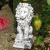 Statues & Sculptures Wildlife|Lions-Royal Lion Antique Stone Garden Statue