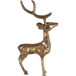 Statues & Sculptures Table Top|Animals-Royal Stag 50cm Gold Metal Indoor Statue