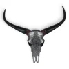 Statues & Sculptures Wall Art|Animals-Sacred Buffalo 63cm Silver Resin Wall Sculpture