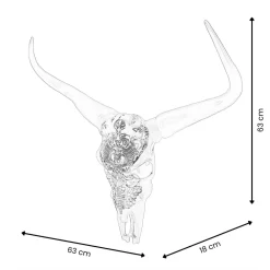 Statues & Sculptures Wall Art|Animals-Sacred Buffalo 63cm Silver Resin Wall Sculpture