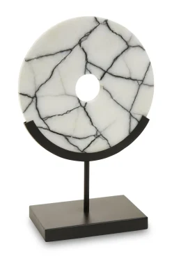 Statues & Sculptures Table Top|Abstract-Sacred Circle 34cm White Marble Indoor Sculpture