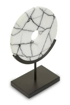 Statues & Sculptures Table Top|Abstract-Sacred Circle 34cm White Marble Indoor Sculpture
