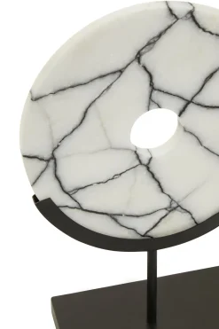 Statues & Sculptures Table Top|Abstract-Sacred Circle 34cm White Marble Indoor Sculpture