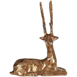 Statues & Sculptures Table Top|Animals-Serene Stag 38cm Bronze Metal Indoor Statue