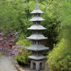 Statues & Sculptures Pagodas-Seven Piece Japanese Pagoda Stone Garden Ornament