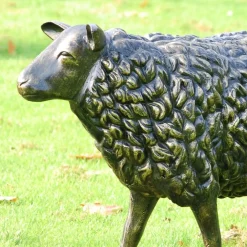 Statues & Sculptures Farm-Sheep Life-Size Bronze Metal Garden Statue