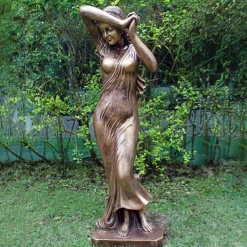 Statues & Sculptures Greek-Shy Maiden 155cm Bronze Marble Resin Garden Statue