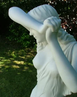 Statues & Sculptures Greek-Shy Maiden 85cm Marble Resin Garden Statue