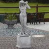 Statues & Sculptures Greek-Shy Maiden on Pedestal 150cm Stone Garden Statue