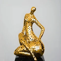 Statues & Sculptures Table Top|Floor Standing-Silent Soul 81cm Gold Metal Indoor Sculpture
