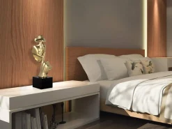 Statues & Sculptures Figurative|Table Top-Silent Warrior 48cm Gold Resin Indoor Sculpture