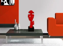 Statues & Sculptures Figurative|Table Top-Silent Warrior 48cm Red Resin Indoor Sculpture