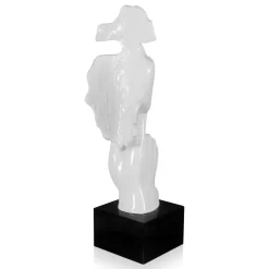 Statues & Sculptures Figurative|Table Top-Silent Warrior 48cm White Resin Indoor Sculpture