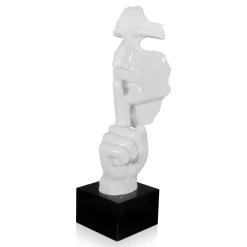 Statues & Sculptures Figurative|Table Top-Silent Warrior 48cm White Resin Indoor Sculpture