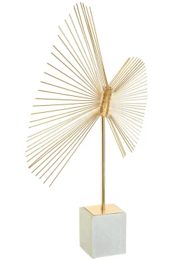 Statues & Sculptures Table Top|Abstract-Solar Flare 66cm Gold Metal Indoor Sculpture