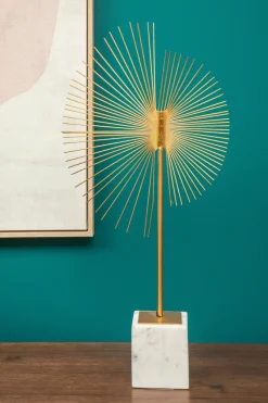 Statues & Sculptures Table Top|Abstract-Solar Flare 66cm Gold Metal Indoor Sculpture
