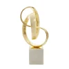 Statues & Sculptures Table Top|Abstract-Spiral Symphony 34cm Gold Metal Indoor Sculpture