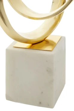 Statues & Sculptures Table Top|Abstract-Spiral Symphony 34cm Gold Metal Indoor Sculpture
