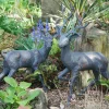 Statues & Sculptures Stags & Deers-Stag & Doe Bronze Metal Garden Statues