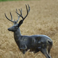 Statues & Sculptures Stags & Deers-Stag Doe & Fawn Collection Bronze Metal Garden Statues