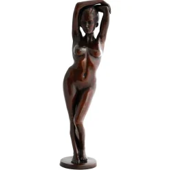 Statues & Sculptures Figurative|Table Top-Standing Woman Bronze Indoor Sculpture