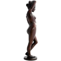 Statues & Sculptures Figurative|Table Top-Standing Woman Bronze Indoor Sculpture