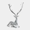 Statues & Sculptures Wildlife|Stags & Deers-Starlight Stag 125cm LED Silver Metal Garden Sculpture