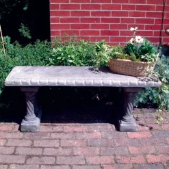 Statues & Sculptures Stone Benches-Straight Pattern Top Stone Garden Bench
