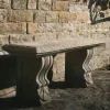 Statues & Sculptures Stone Benches-Straight Plain Stone Garden Bench