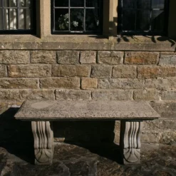 Statues & Sculptures Stone Benches-Straight Plain Stone Garden Bench