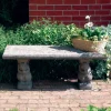 Statues & Sculptures Stone Benches-Straight Plain Top Stone Garden Bench