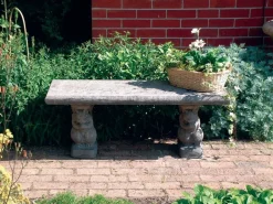 Statues & Sculptures Stone Benches-Straight Plain Top Stone Garden Bench