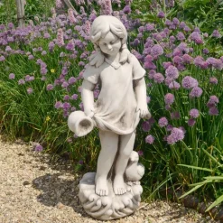 Statues & Sculptures Children-Summer Love Boy & Girl Stone Resin Garden Statues